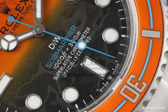 0411 Bold Submariner DIW Sandblasted VSF 1:1 Best Edition Orange Ceramic Bezel Orange Black Dial on SS Bracelet VS 2053